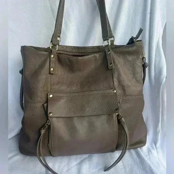 KOOBA Everette Tote  Genuine Leather Purse - Taupe Color - Picture 1 of 14